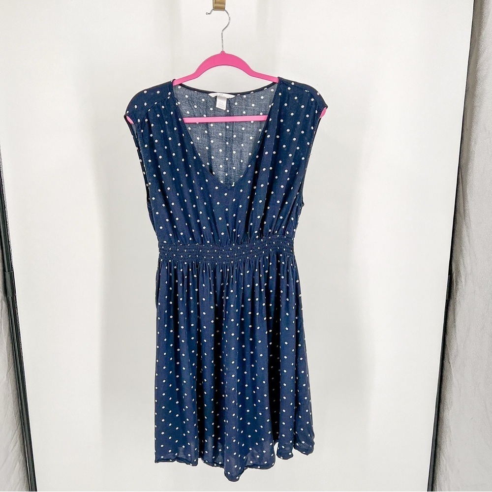 H&M blue/white polka dot MAMA maternity dress